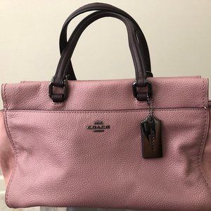 Pink/Leather/Velvet Coach Bag